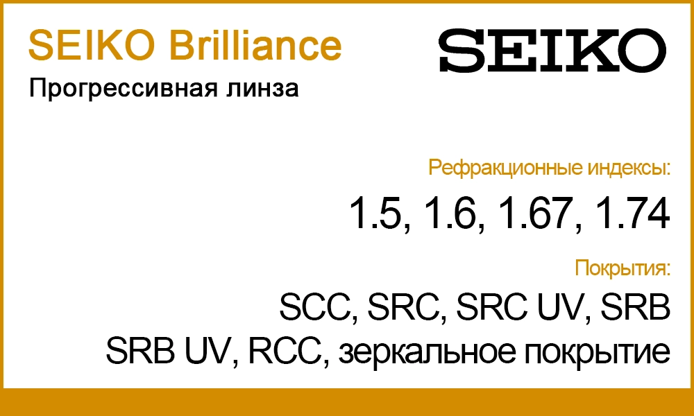 Линзы SEIKO Brilliance